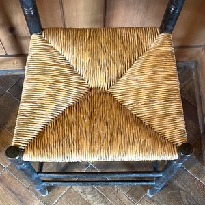 lot 399 image: Vintage Wood Chair with Rush Seat