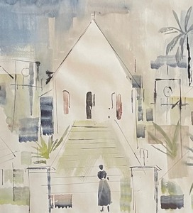 lot 406 image: Original Framed Watercolor Art by Alfred Birdsey