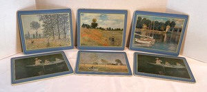 lot 432 image: 6 Giverny Claude Monet Collection Placemats and 6 Art Themed Coasters