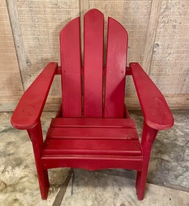 lot 152 image: Adorable Small Wooden Childrens Adirondack Chair