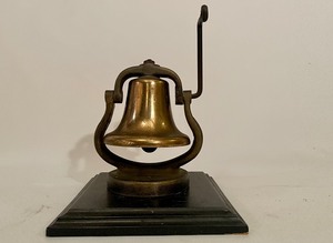 lot 155 image: 2 Brass Bells on Wooden Bases