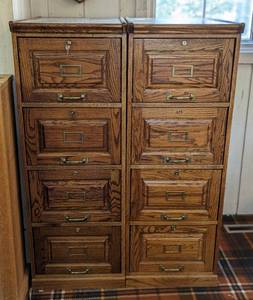 lot 200 image: Pair of Oak File Cabinets