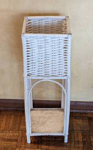 lot 262 image: White Wicker Plant Stand