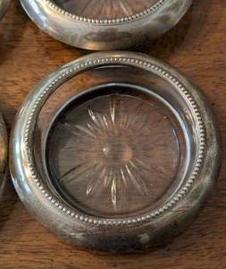 lot 259 image: Sterling Silver Rimmed Coaster Sets