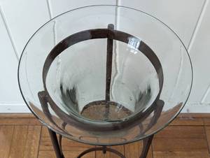 lot 238 image: Iron Stand with Glass Candleholder