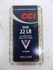 lot 62 image: 50 Rounds CCI SGB 22 LR - 40 gr