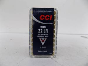 lot 63 image: 50 Rounds CCI SGB 22 LR - 40 gr