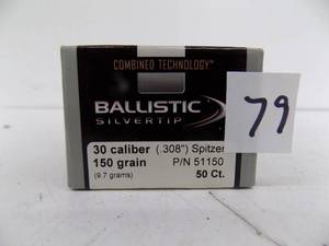 lot 79 image: 50 ct  Ballistic  Silver Tip 30 cal - 150 gr