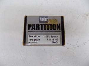 lot 80 image: 50 ct Nosler Partition 30 cal - 150 gr