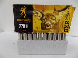 lot 32 image: 20 Rounds Browning BXR 270WSM 134 gr