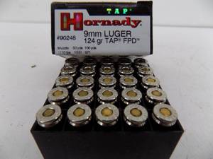 lot 41 image: 25 rounds Hornady 9mm Luger - 124 gr Tap FPW