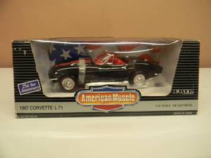 ERTL AMERICAN MUSCLE 118 SCALE 25TH YEAR ANNIVERSARY - 1967 CHEVY CORVETTE L-71 - NICE - FANTASTIC PIECE - NEW IN BOX - SEE PICTURES