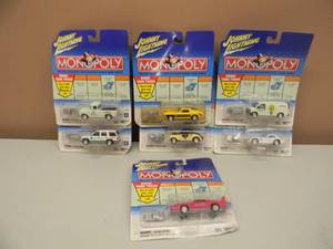 SET OF 7 JOHNNY LIGHTNING MONOPOLY CARS - IN PACKAGE - GREAT SET - SEE PICTURES