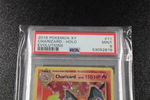 lot 5 image: 2016 Pokemon XY Evolutions Holo Rare Charizard #11108 PSA 9