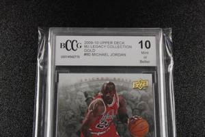lot 11 image: 2009-10 Upper Deck MJ Legacy Collection Gold Michael Jordan #60 BCCG 10