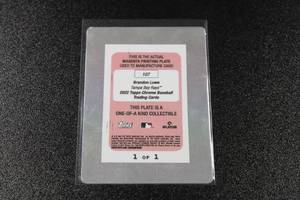 lot 22 image: 2022 Topps Magenta Printing Plate Brandon Lowe #107 11  Only 1 Exist