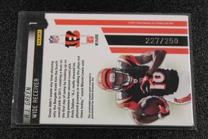 lot 24 image: 2011 Certified Potential Rookie Jersey Relic AJ Green #1 227250  Only 250 Exist