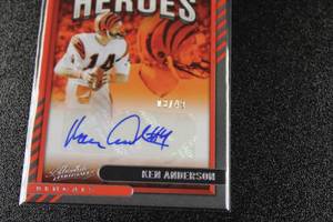 lot 36 image: 2021 Absolute Heroes Ken Anderson Autograph #AH10 349  Only 49 Exist