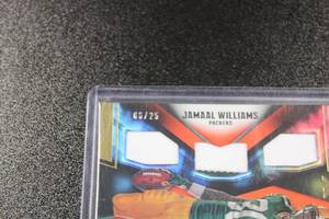 lot 79 image: 2017 XR Triple Patch Relic Jamaal Williams #RTTM-JW Rookie Card 625  Only 25 Exist