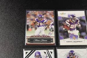 lot 84 image: Adrian Peterson Football Card Lot w Rookie Card  9 Cards