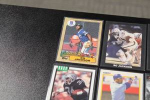 lot 153 image: Bo Jackson Mixed Sports Card Lot w 1987 Topps Rookie Card  16 Cards