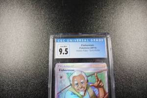 lot 123 image: 2019 Pokemon Hidden Fates Fisherman #SV83 CGC 9.5