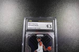 lot 132 image: 2020-21 Prizm Anthony Edwards #258 Rookie Card CSG 9.5
