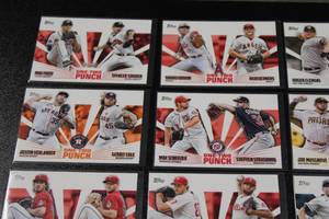 lot 197 image: 2023 Topps Series 1 One Two Punch Insert Lot  13 Cards  Shohei Ohtani - Mike Trout