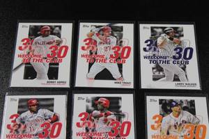 lot 198 image: 2023 Topps Series 1 Welcome To The Club Insert Lot  8 Cards  Ronald Acuna - Mike Trout