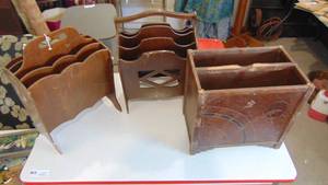 lot 18 image: 3-Vintage magazine racks (some asis)