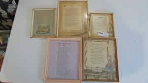 lot 47 image: 5-Vintage verse prints