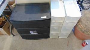 lot 80 image: 3- Plastic storage drawer units