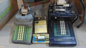 lot 100 image: 2-Vintage adding machines and misc