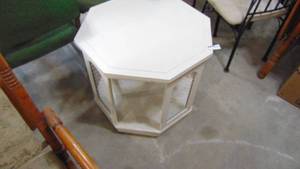 lot 118 image: Painted octagon table with glass top