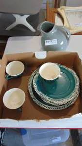 lot 137 image: Vintage dinnerware and pitcher asis