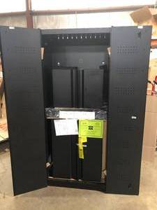3-Piece Regular Duty Welded Steel Garage Storage System in Black (54 in. W x 75 in. H x 19 in. D) by Husky Customer Returns See Pictures