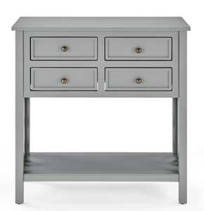 lot 413 image: Alaterre Furniture Coventry 32 in. Gray Standard Rectangle Wood Console Table with 4-Drawers (OPEN BOX)