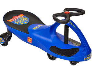 lot 429 image: Police Wiggle Car Ride On Toy  No Batteries, Gears or Pedals  Twist, Swivel, Go (BLUE, OPEN BOX)