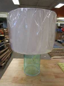 lot 401 image: Lavish Home 72-LMP1-2 Blue Glass Lamp-Open Base Table Light (OPEN BOX)