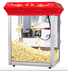 lot 436 image: Home 83-DT5665 Northern Popcorn Company 6129 GNP-850 Classic Style Top Popper Machine, 8 oz, Counter, Red Floral All-Star (OPEN BOX)