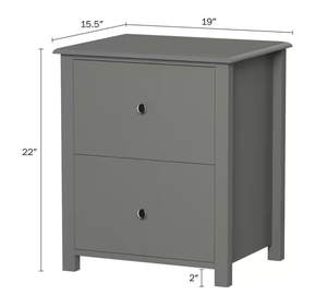 lot 458 image: Lavish Home 15.5 in. Slate Gray Rectangle MDF Wood End Table With Drawers (OPEN BOX)