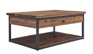 lot 467 image: Alaterre Furniture Claremont 48 in. Dark Brown Large Rectangle Wood Coffee Table with Drawer (OPEN BOX)