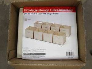lot 473 image: Fabric Storage Cubes  8-Piece Set (OPEN BOX)