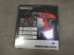 lot 486 image: Stalwart - 75-CD91 Cordless Drill Set 89 Piece Kit, 18-Volt Power Tool with Bits (NEW IN PLASTIC WRAP)