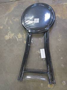 lot 449 image: Lavish Home Small  Black Steel Padded Seat Folding Bar Stool