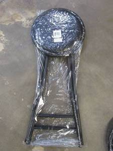 lot 451 image: Lavish Home Black Steel Padded Seat Folding Bar Stool