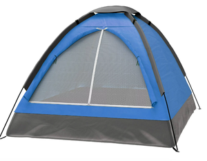 lot 498 image: 2 Person Camping Tent  Includes Rain Fly and Carrying Bag  Lightweight Outdoor Tent for Backpacking, Hiking, or Beach by Wakeman Outdoors (Blue) (OPEN BOX)