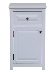 lot 535 image: Alaterre Furniture Dorset 17 in. W x 29 in. H Freestanding Floor Bath Storage Cabinet with Drawer and Door in White (OPEN BOX)