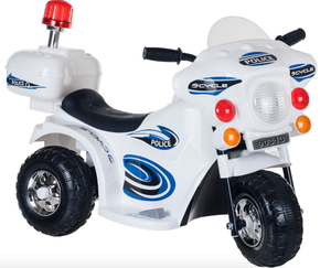 lot 554 image: Lil Rider Lil Rider 80-90313W Ride on Toy 3 Wheel Motorcycle in White (OPEN BOX)