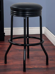 lot 556 image: Trademark 28.5 in. Black Swivel Cushioned Bar Stool (OPEN BOX)